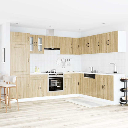 Set Mobili da Cucina 14 pz Kalmar Rovere Sonoma in Truciolato