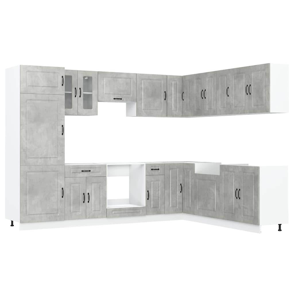 Set Mobili da Cucina 14 pz Kalmar Grigio Cemento in Truciolato