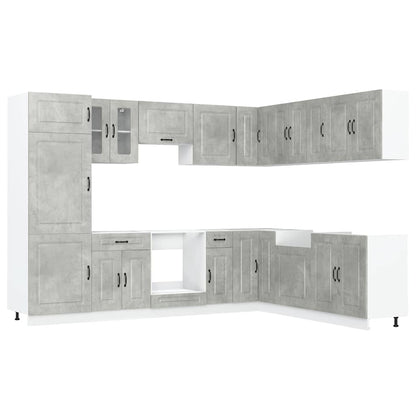 Set Mobili da Cucina 14 pz Kalmar Grigio Cemento in Truciolato