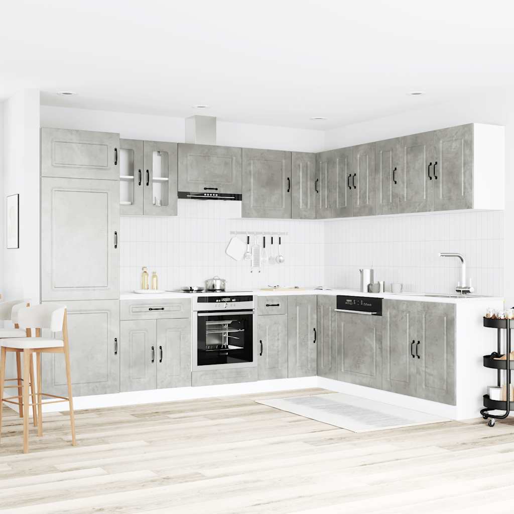 Set Mobili da Cucina 14 pz Kalmar Grigio Cemento in Truciolato