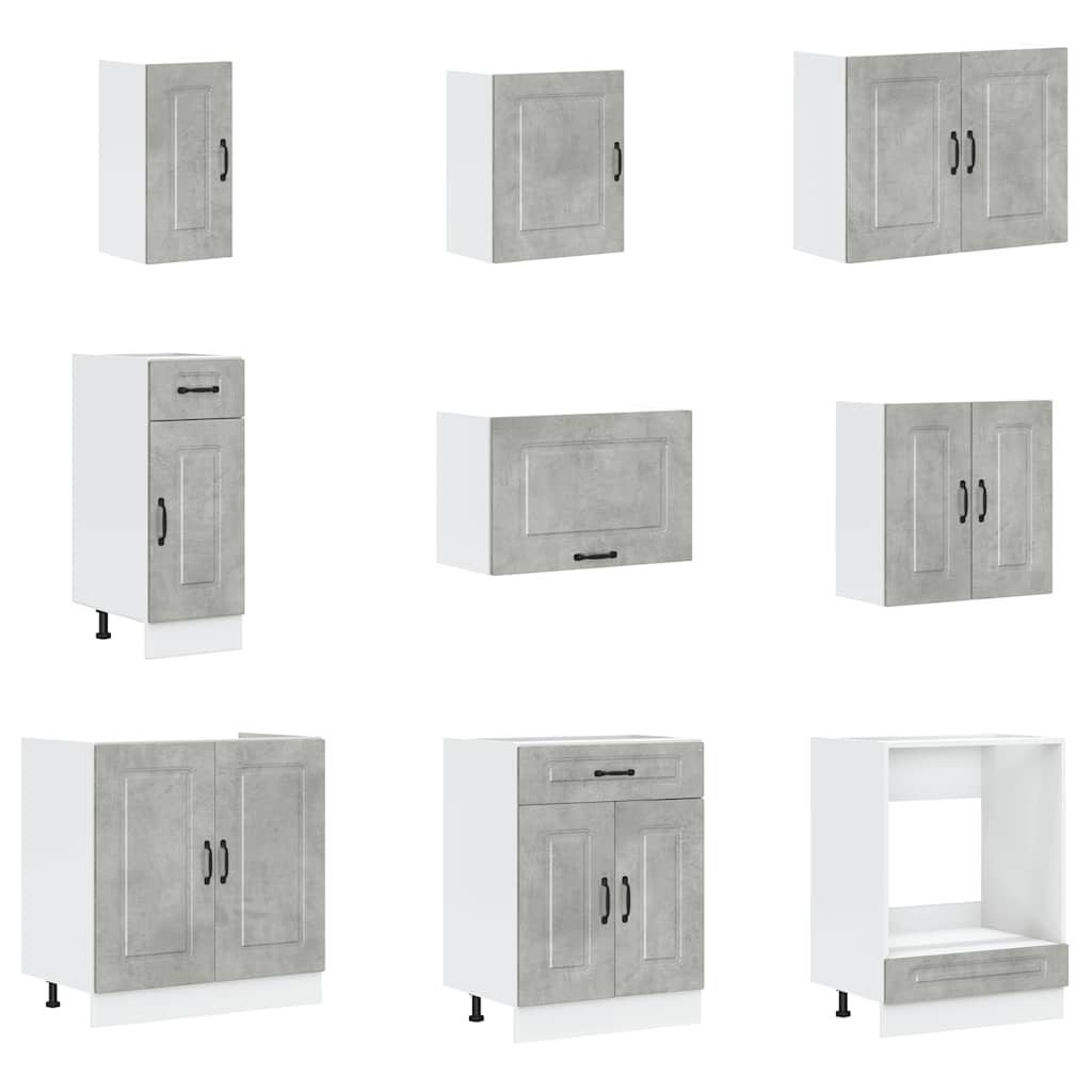 Set Mobili da Cucina 14 pz Kalmar Grigio Cemento in Truciolato