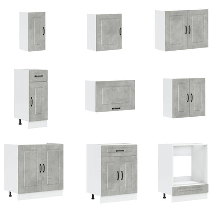 Set Mobili da Cucina 14 pz Kalmar Grigio Cemento in Truciolato