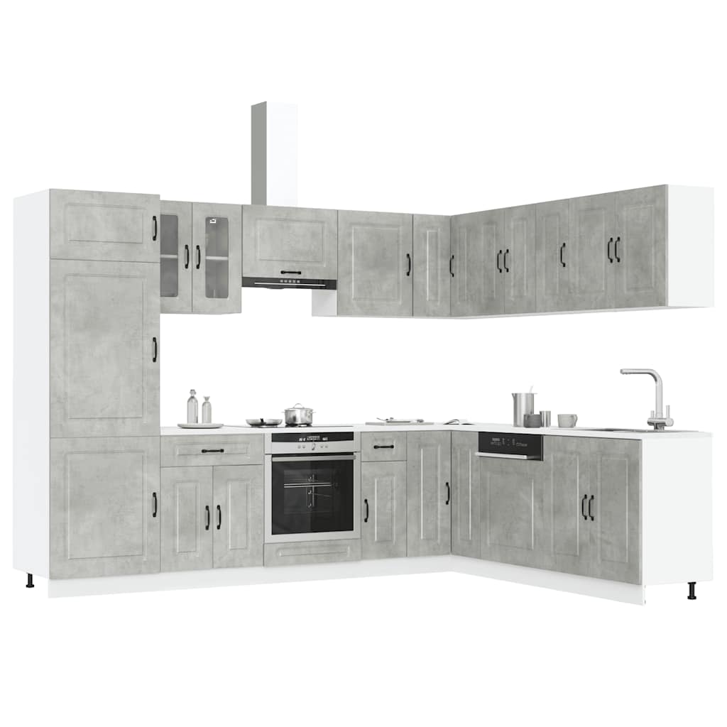 Set Mobili da Cucina 14 pz Kalmar Grigio Cemento in Truciolato