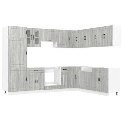 Set Mobili da Cucina 14 pz Kalmar Grigio Sonoma in Truciolato