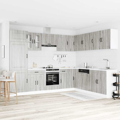 Set Mobili da Cucina 14 pz Kalmar Grigio Sonoma in Truciolato