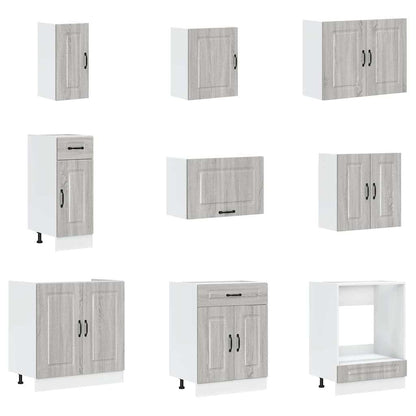 Set Mobili da Cucina 14 pz Kalmar Grigio Sonoma in Truciolato