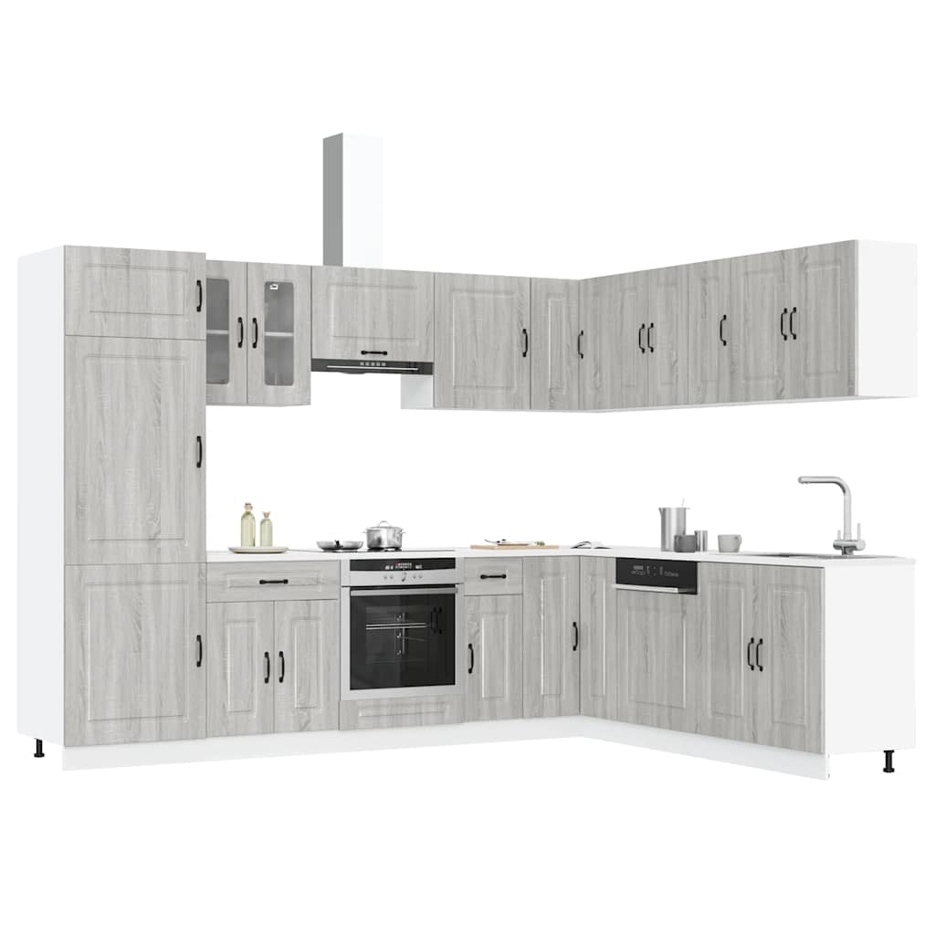 Set Mobili da Cucina 14 pz Kalmar Grigio Sonoma in Truciolato