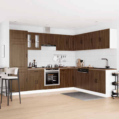 Set Mobili da Cucina 14 pz Kalmar Rovere Marrone in Truciolato