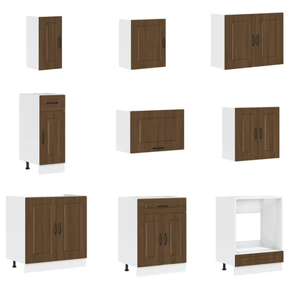 Set Mobili da Cucina 14 pz Kalmar Rovere Marrone in Truciolato