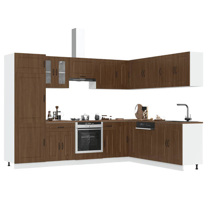Set Mobili da Cucina 14 pz Kalmar Rovere Marrone in Truciolato
