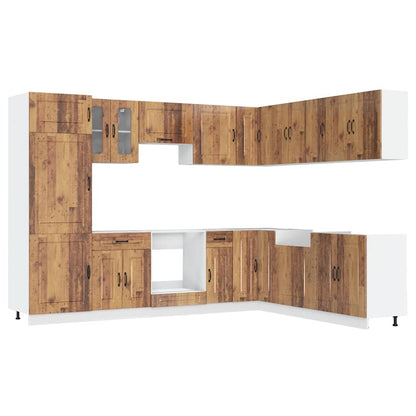 Set Mobili da Cucina 14 pz Kalmar Legno Vecchio in Truciolato