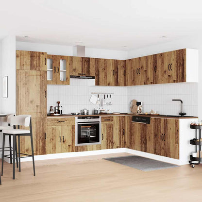 Set Mobili da Cucina 14 pz Kalmar Legno Vecchio in Truciolato