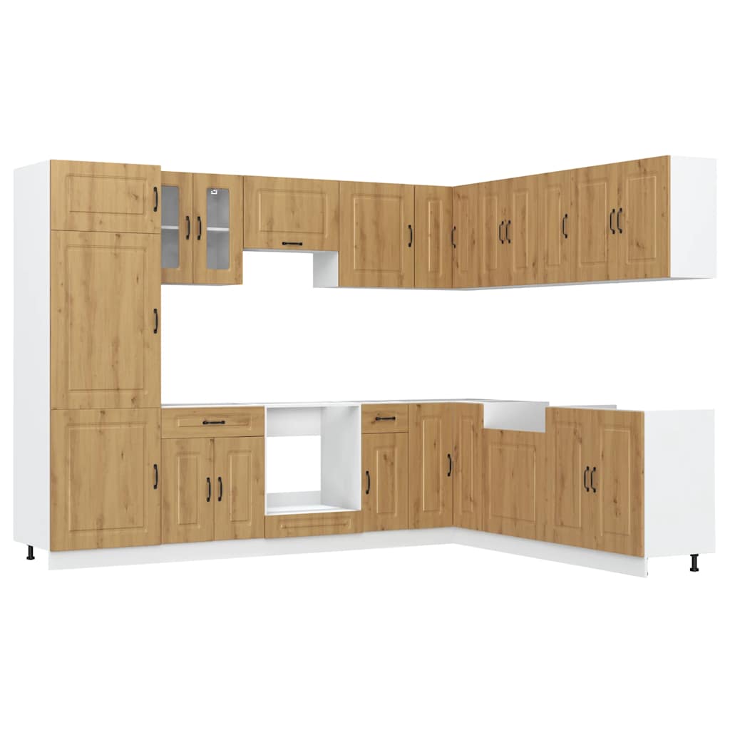 Set Mobili da Cucina 14 pz Kalmar Rovere Artigianale Truciolato