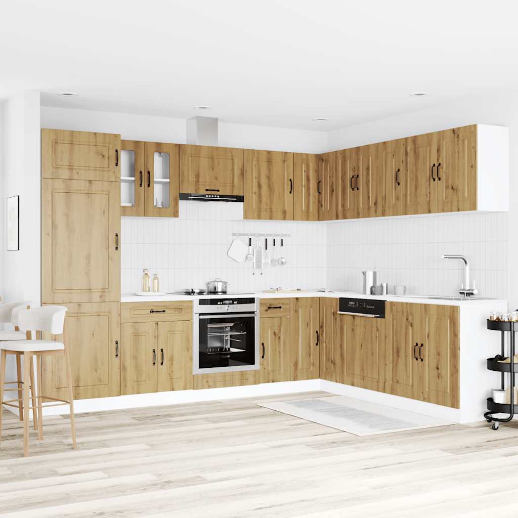 Set Mobili da Cucina 14 pz Kalmar Rovere Artigianale Truciolato