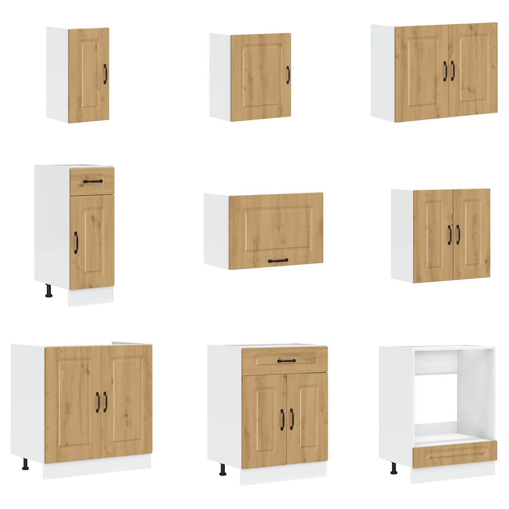 Set Mobili da Cucina 14 pz Kalmar Rovere Artigianale Truciolato