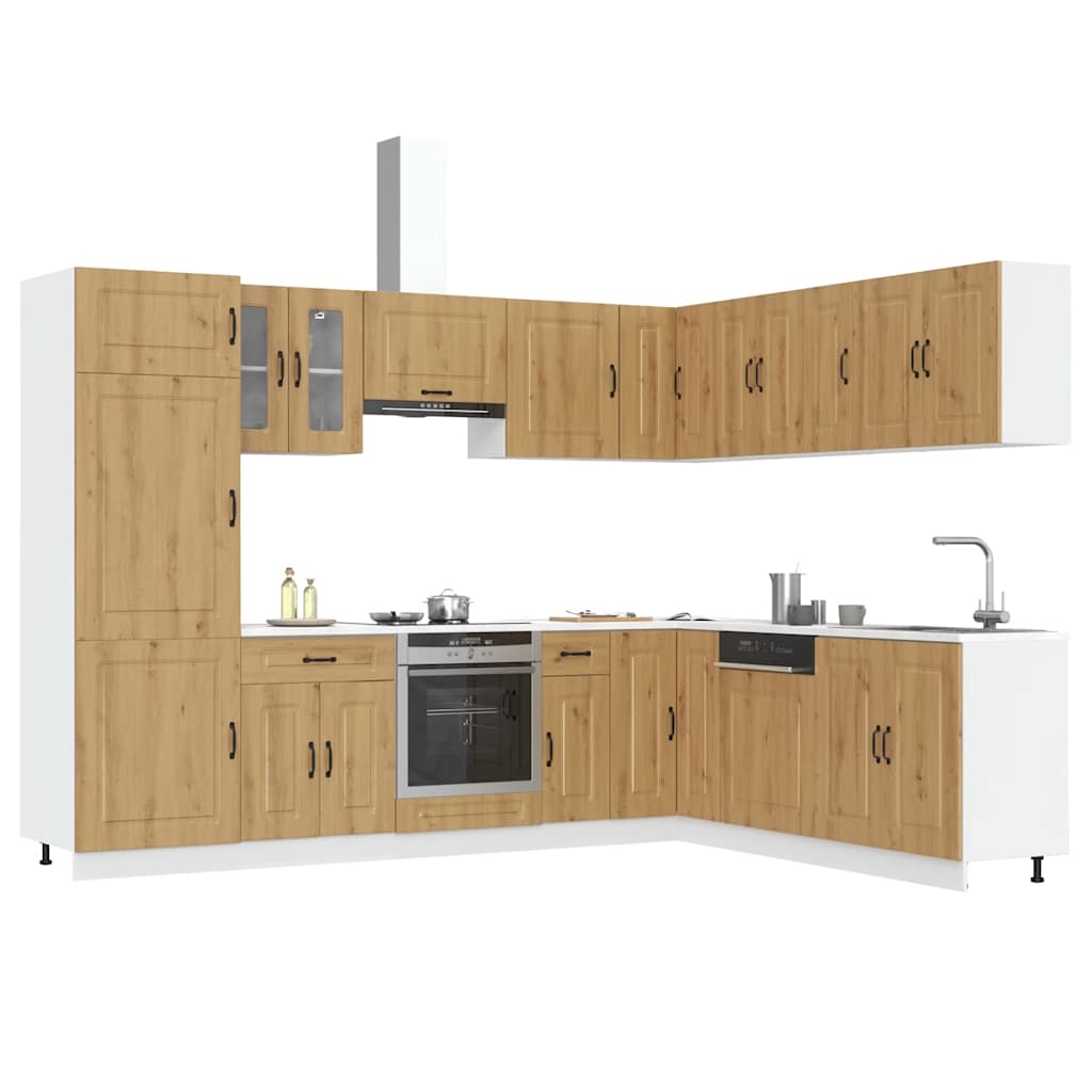 Set Mobili da Cucina 14 pz Kalmar Rovere Artigianale Truciolato