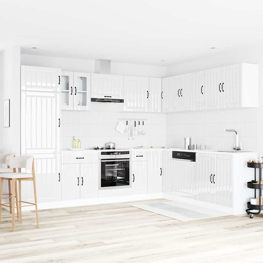 Set Mobili da Cucina 14 pz Lucca Bianchi Lucido in Truciolato