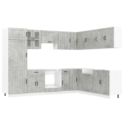 Set Mobili da Cucina 14 pz Lucca Grigio Cemento in Truciolato