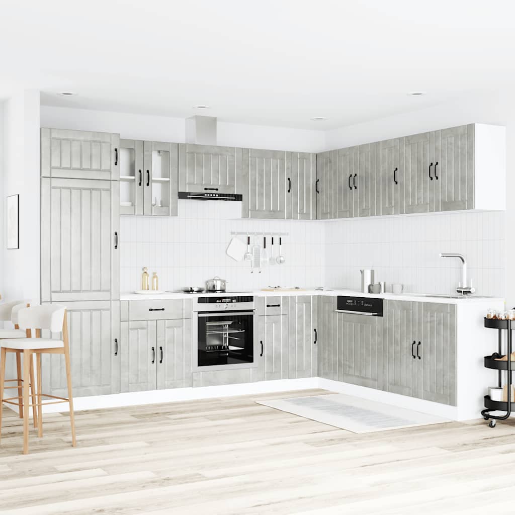 Set Mobili da Cucina 14 pz Lucca Grigio Cemento in Truciolato