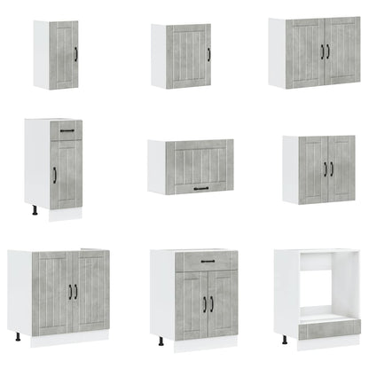 Set Mobili da Cucina 14 pz Lucca Grigio Cemento in Truciolato
