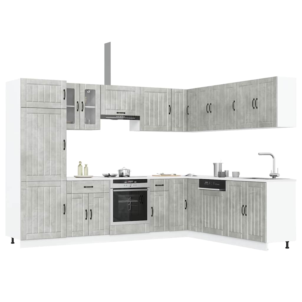 Set Mobili da Cucina 14 pz Lucca Grigio Cemento in Truciolato