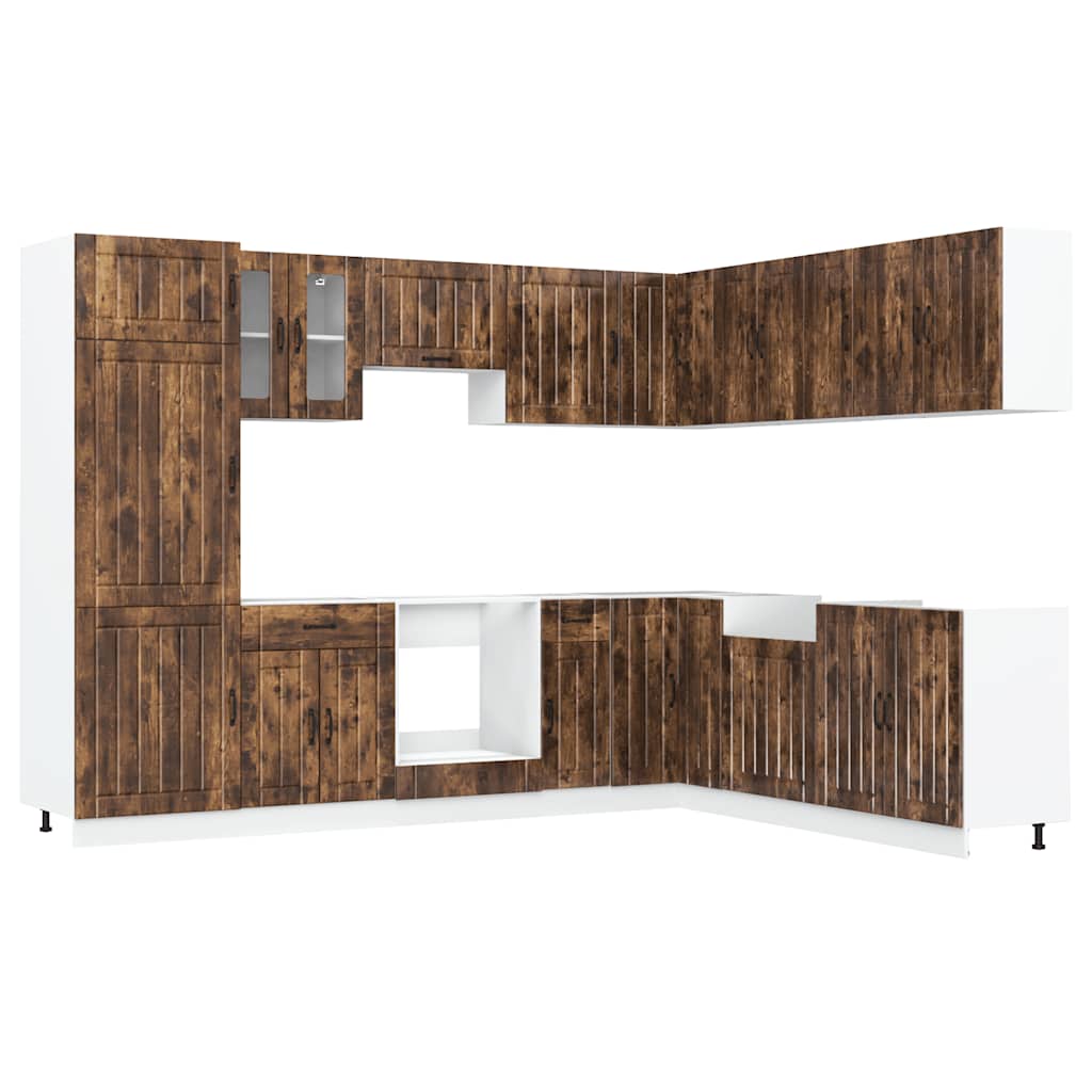 Set Mobili da Cucina 14 pz Lucca Rovere Fumo in Truciolato
