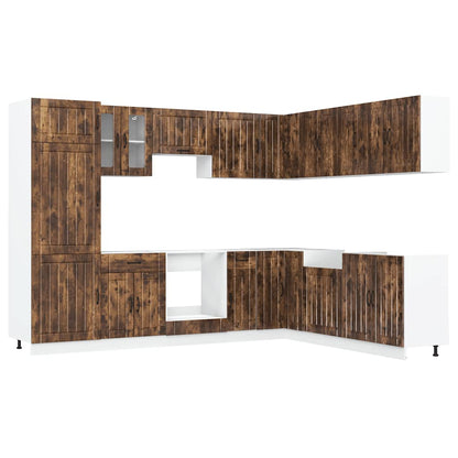Set Mobili da Cucina 14 pz Lucca Rovere Fumo in Truciolato