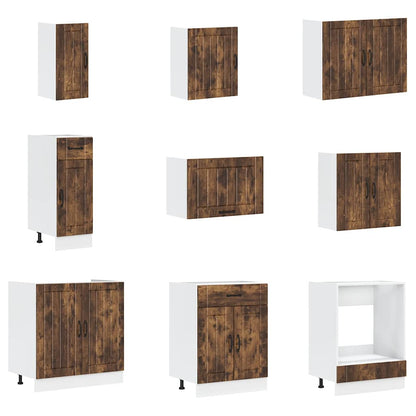 Set Mobili da Cucina 14 pz Lucca Rovere Fumo in Truciolato