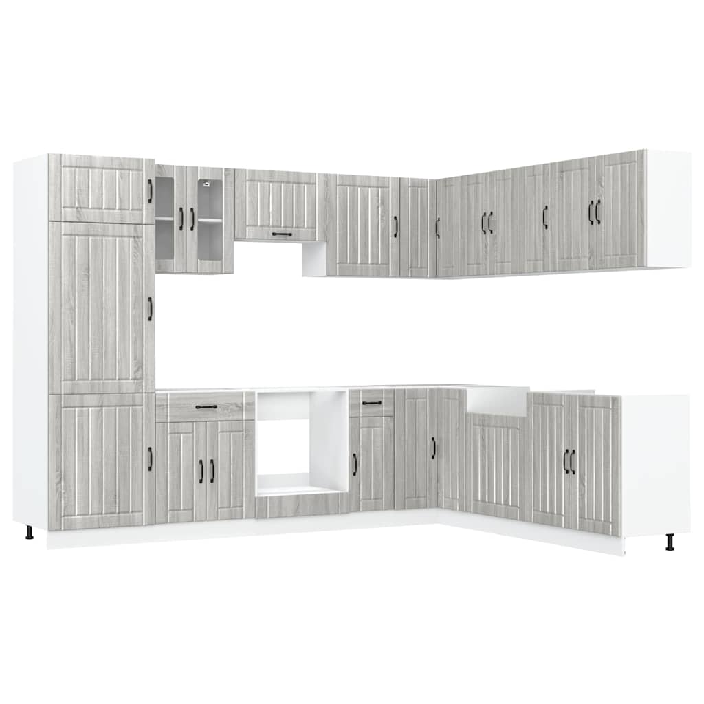 Set Mobili da Cucina 14 pz Lucca Grigio Sonoma in Truciolato