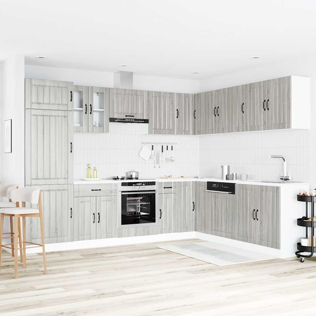 Set Mobili da Cucina 14 pz Lucca Grigio Sonoma in Truciolato
