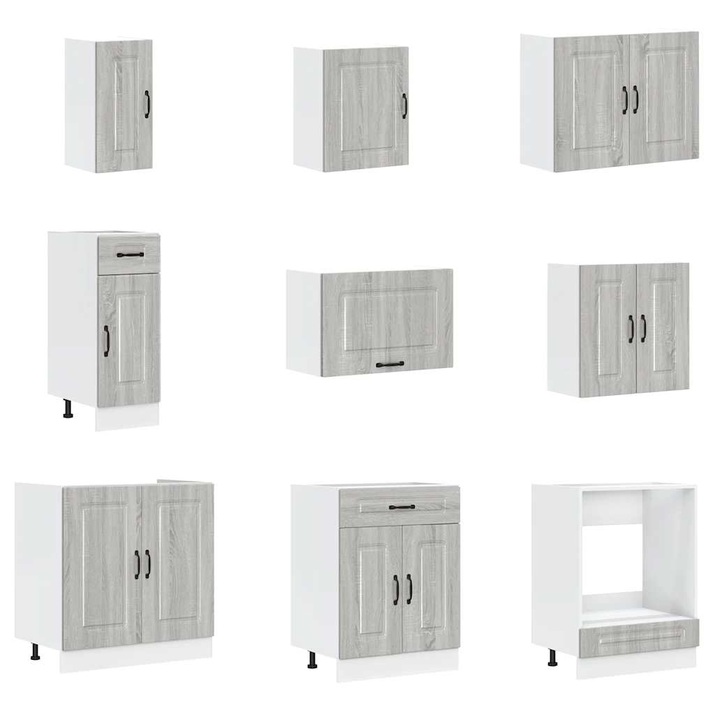 Set Mobili da Cucina 14 pz Lucca Grigio Sonoma in Truciolato