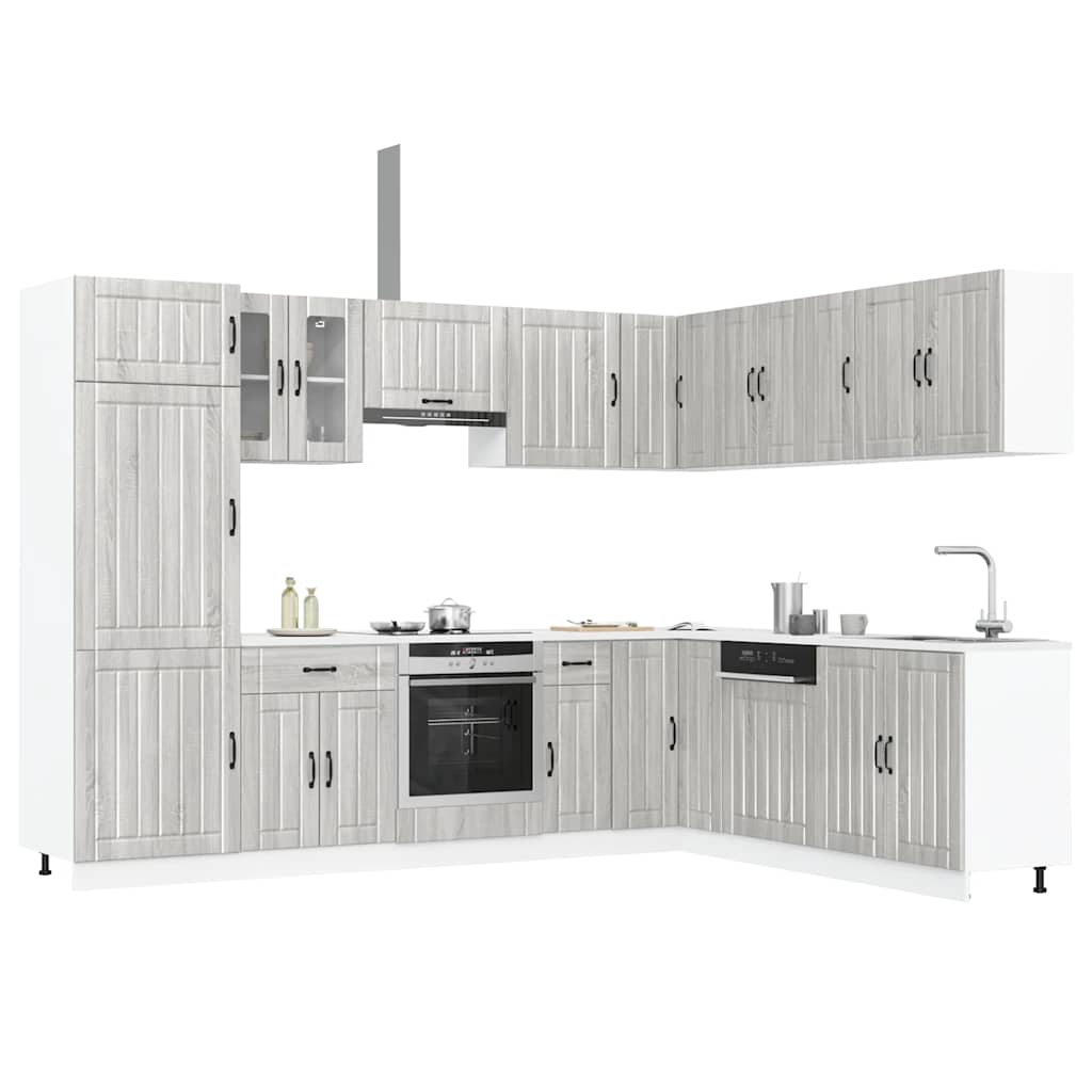 Set Mobili da Cucina 14 pz Lucca Grigio Sonoma in Truciolato