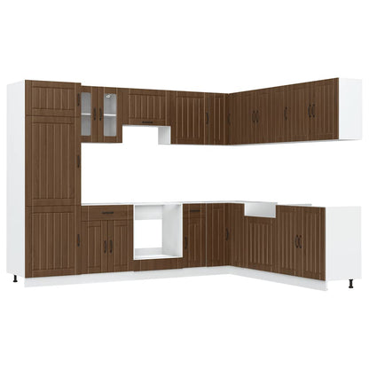 Set Mobili da Cucina 14 pz Lucca Rovere Marrone in Truciolato
