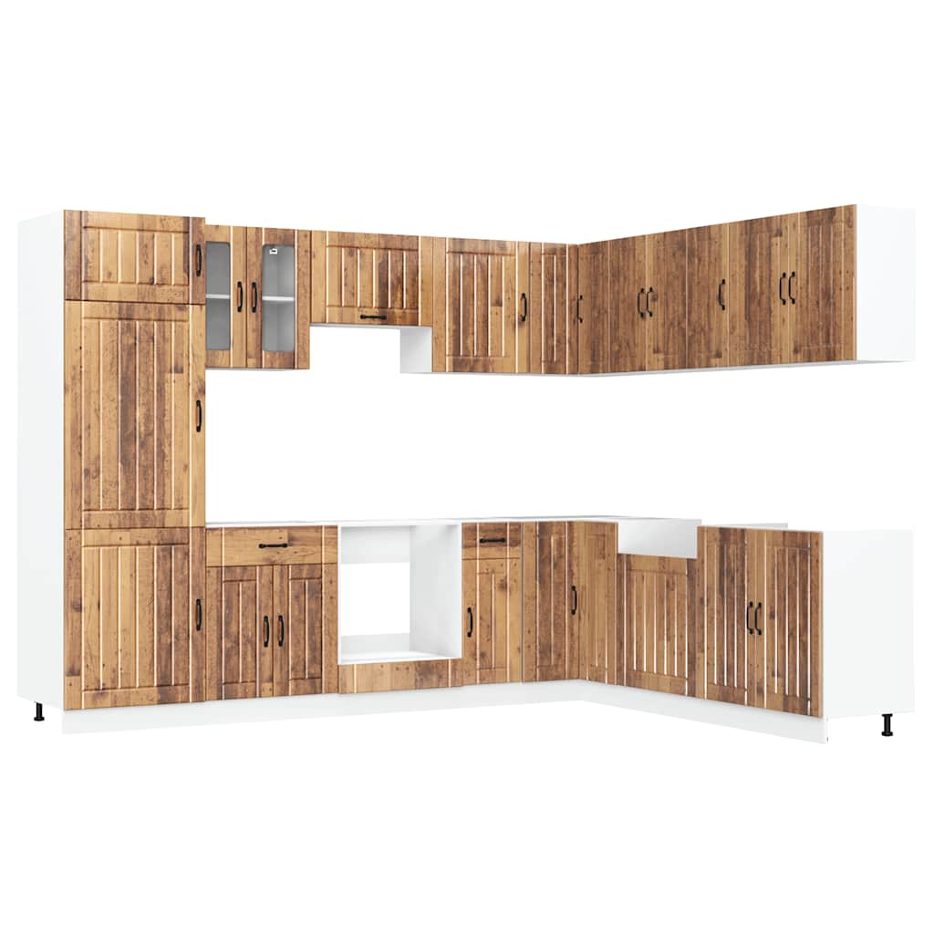 Set Mobili da Cucina 14 pz Lucca Legno Antico in Truciolato