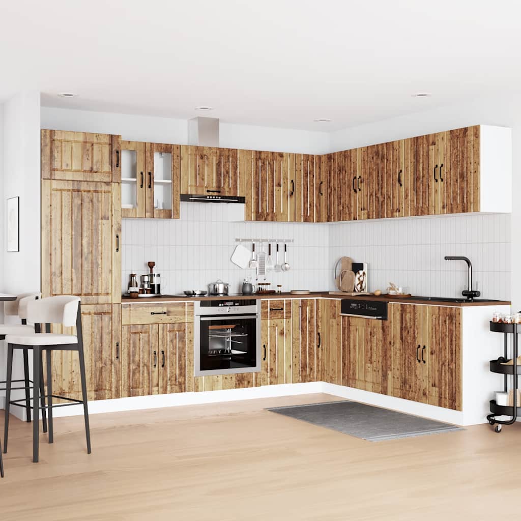 Set Mobili da Cucina 14 pz Lucca Legno Antico in Truciolato