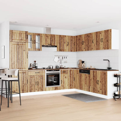 Set Mobili da Cucina 14 pz Lucca Legno Antico in Truciolato