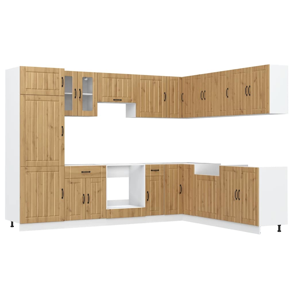 Set Mobili da Cucina 14 pz Lucca Rovere Artigianale Truciolato