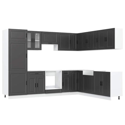 Set Mobili da Cucina 14 pz Porto Neri Legno Multistrato