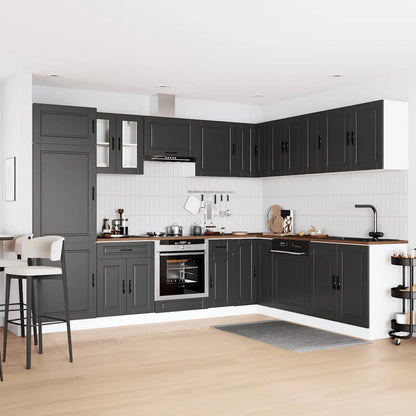 Set Mobili da Cucina 14 pz Porto Neri Legno Multistrato