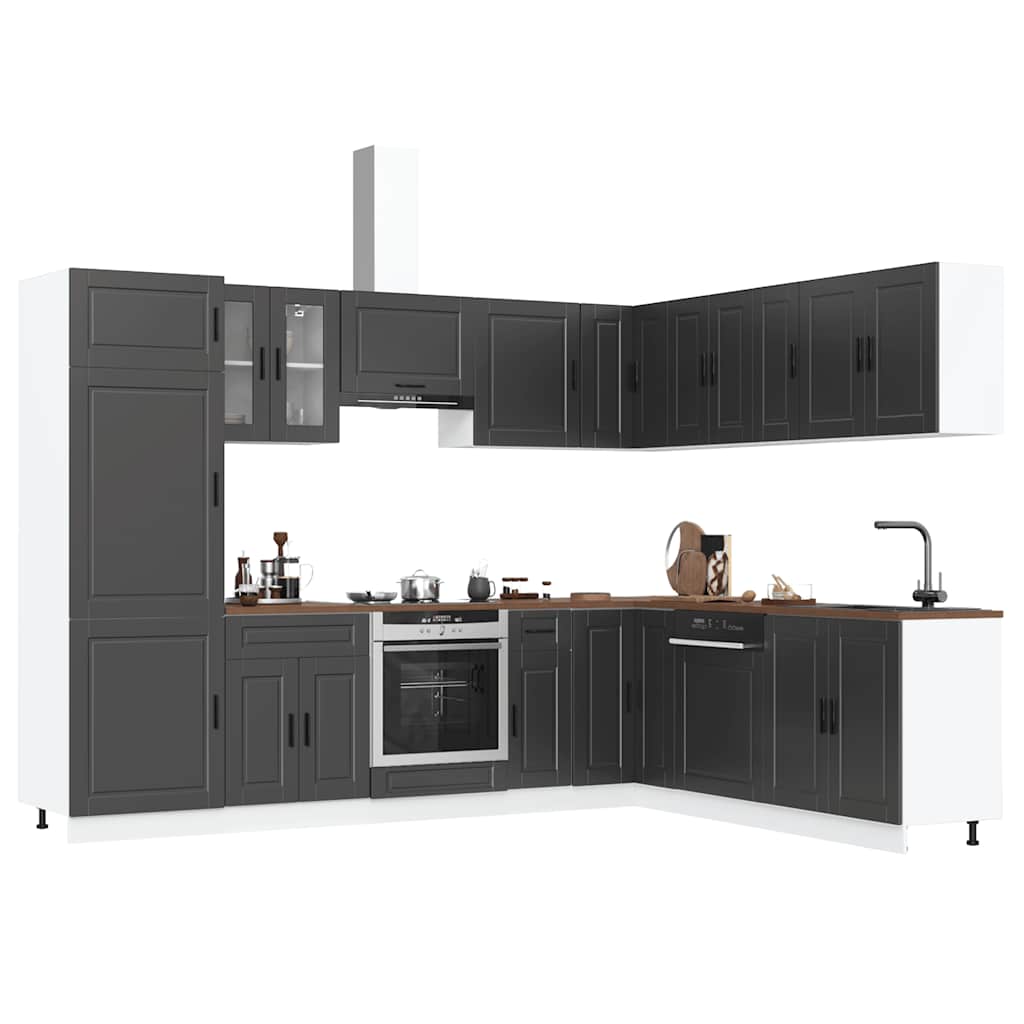 Set Mobili da Cucina 14 pz Porto Neri Legno Multistrato