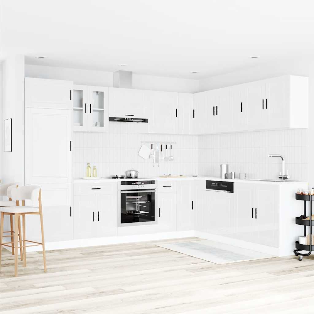 Set Mobili da Cucina 14 pz Porto Bianchi Lucido in Truciolato