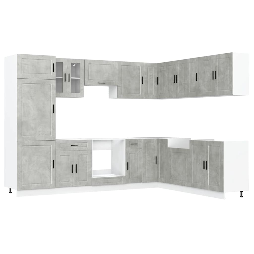 Set Mobili da Cucina 14 pz Porto Grigio Cemento in Truciolato