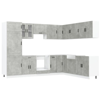 Set Mobili da Cucina 14 pz Porto Grigio Cemento in Truciolato