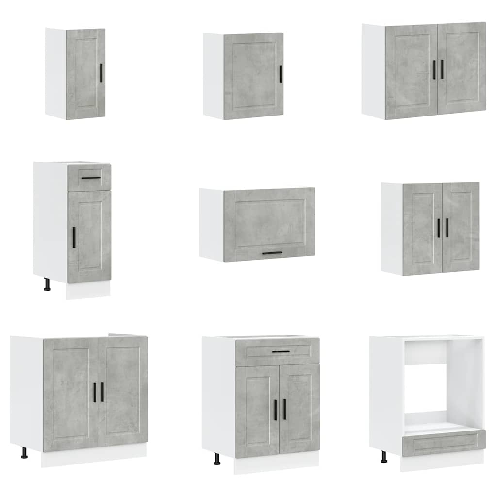 Set Mobili da Cucina 14 pz Porto Grigio Cemento in Truciolato