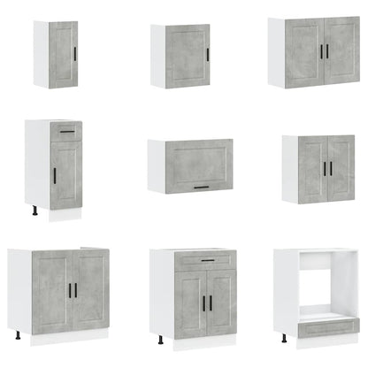 Set Mobili da Cucina 14 pz Porto Grigio Cemento in Truciolato
