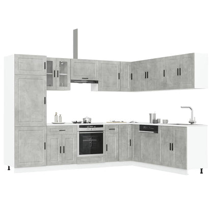 Set Mobili da Cucina 14 pz Porto Grigio Cemento in Truciolato