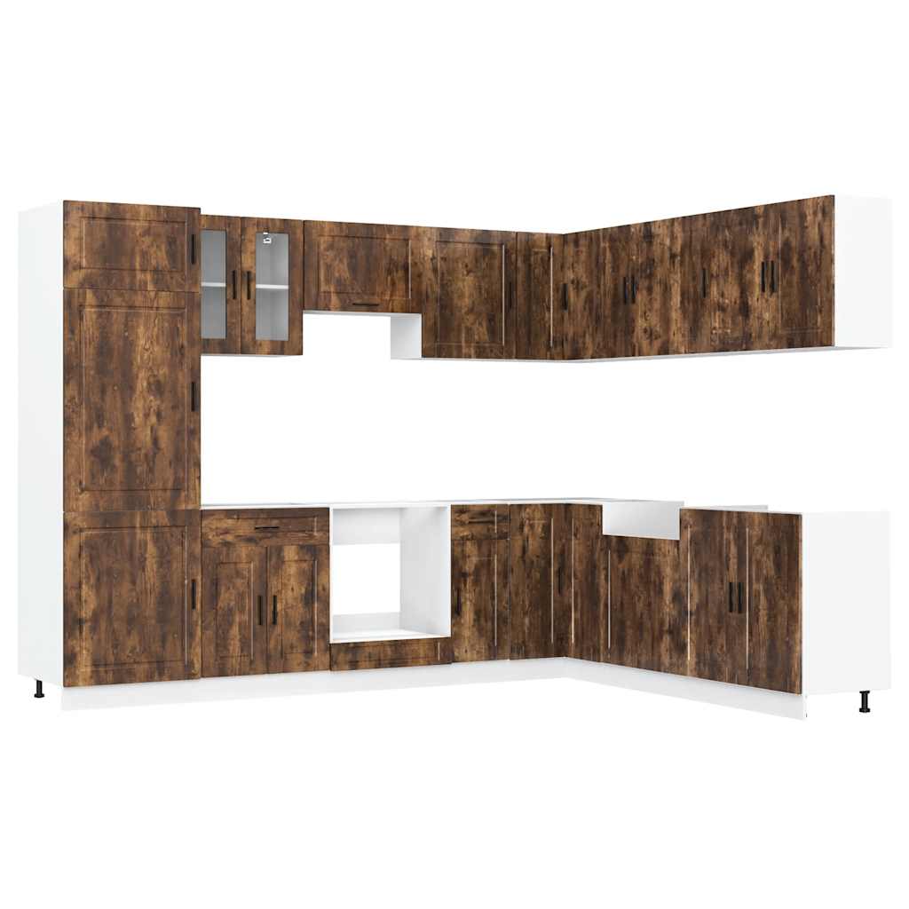 Set Mobili da Cucina 14 pz Porto Rovere Fumo in Truciolato