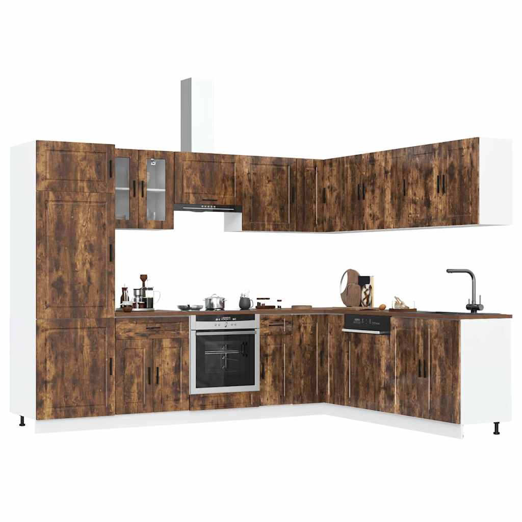 Set Mobili da Cucina 14 pz Porto Rovere Fumo in Truciolato
