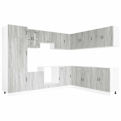 Set Mobili da Cucina 14 pz Porto Grigio Sonoma in Truciolato