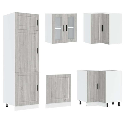 Set Mobili da Cucina 14 pz Porto Grigio Sonoma in Truciolato